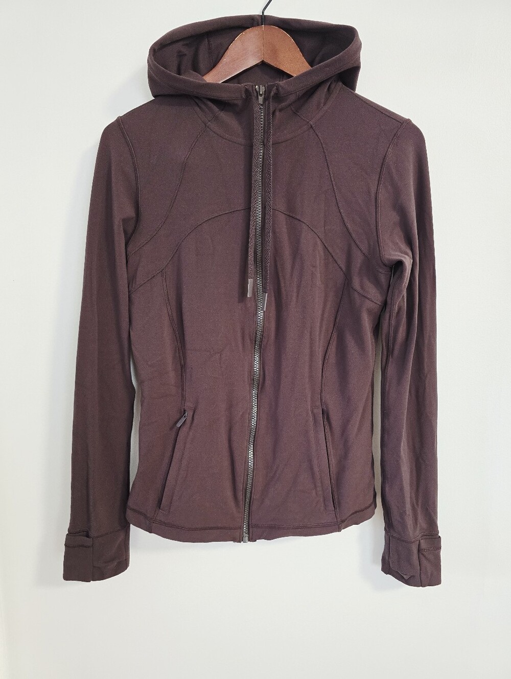 Lululemon Athletica Hooded Define Jacket Active Long Brown Chocolate Size 10